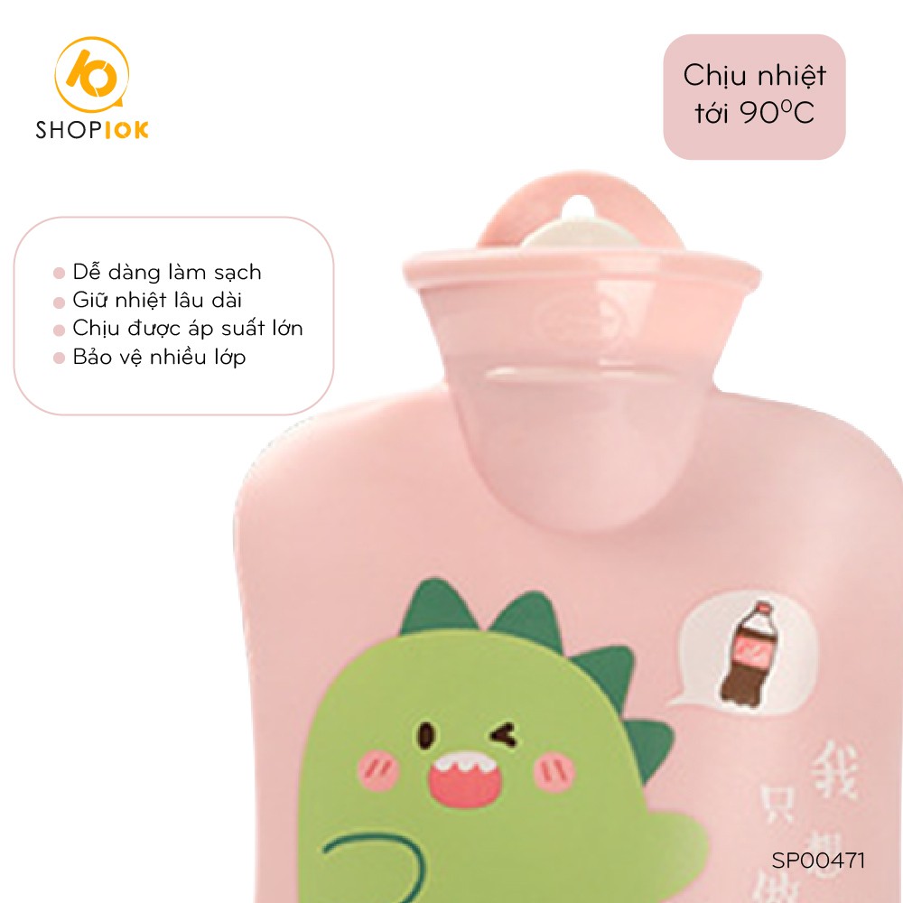 Túi chườm nóng lạnh giảm đau bụng kinh, túi chườm giữ ấm hạ, sốt 400ml SHOP10K