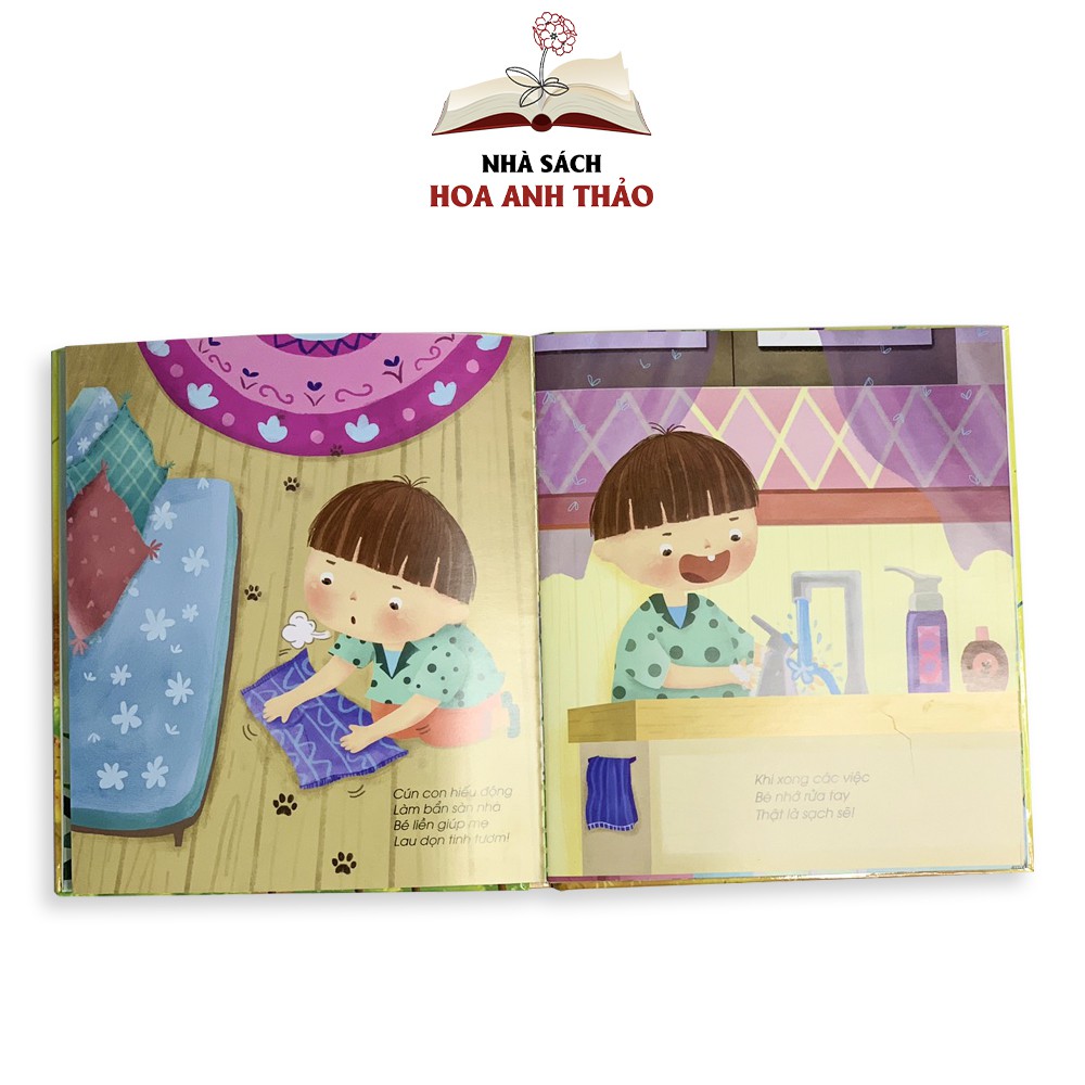 Sách tương tác - Lật mở cùng con: Làm việc nhà dễ thôi mà và Tự lập không hấp tấp (Kỹ năng đầu đời cho bé)