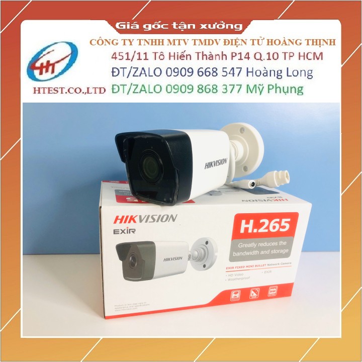 Camera IP ngoài trời Hikvision 2.0Mpx 1080p Full HD siêu mượt DS-2CD1023G0E-I
