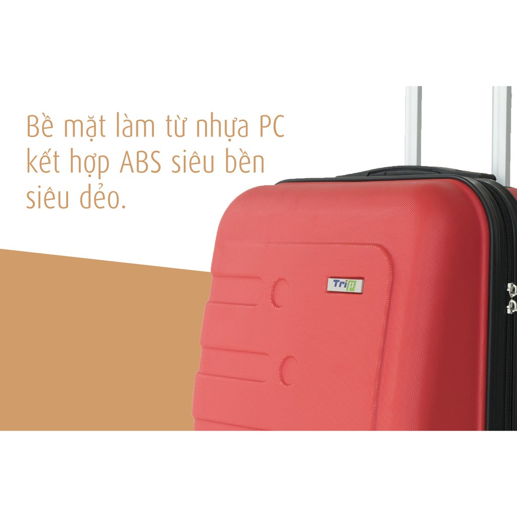 Bộ 2 vali nhựa TRIP P16 Size 20inch + 24inch bảo hành 5 năm, 1 đổi 1 năm đầu tiên