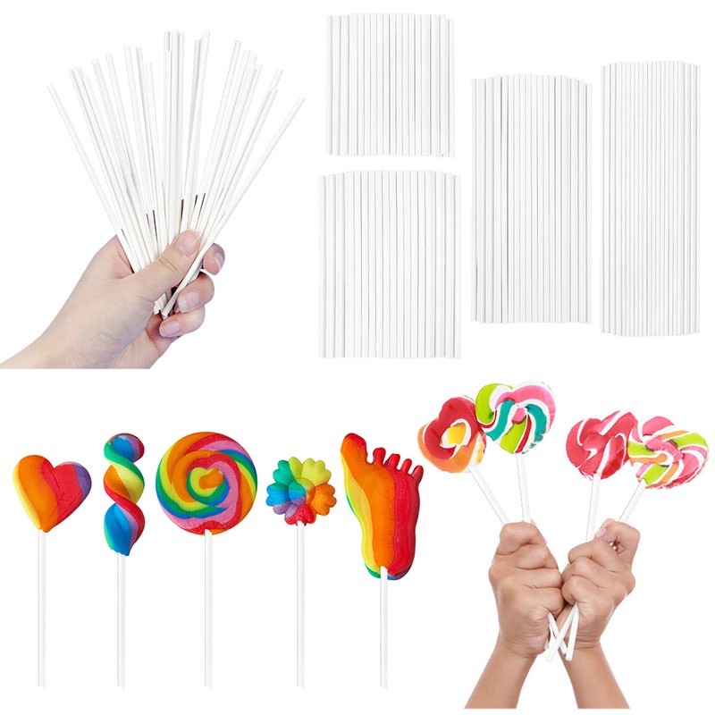 Set 100 Que Nhựa Cấp Thực Phẩm Làm Kẹo Mút DIY