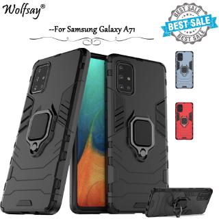Shockproof Bumper Hard Cover Fashion Ring Stand Protective Phone Case For Samsung Galaxy A71