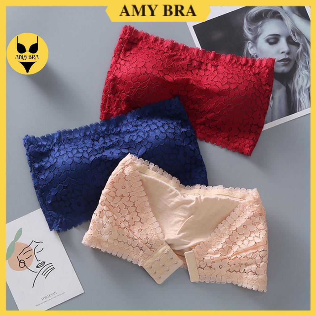 Áo Bra Không Dây Ren Quyến Rũ 💖FREESHIP💖Áo Ngực Không Gọng Ren ống AMY BRA -8814