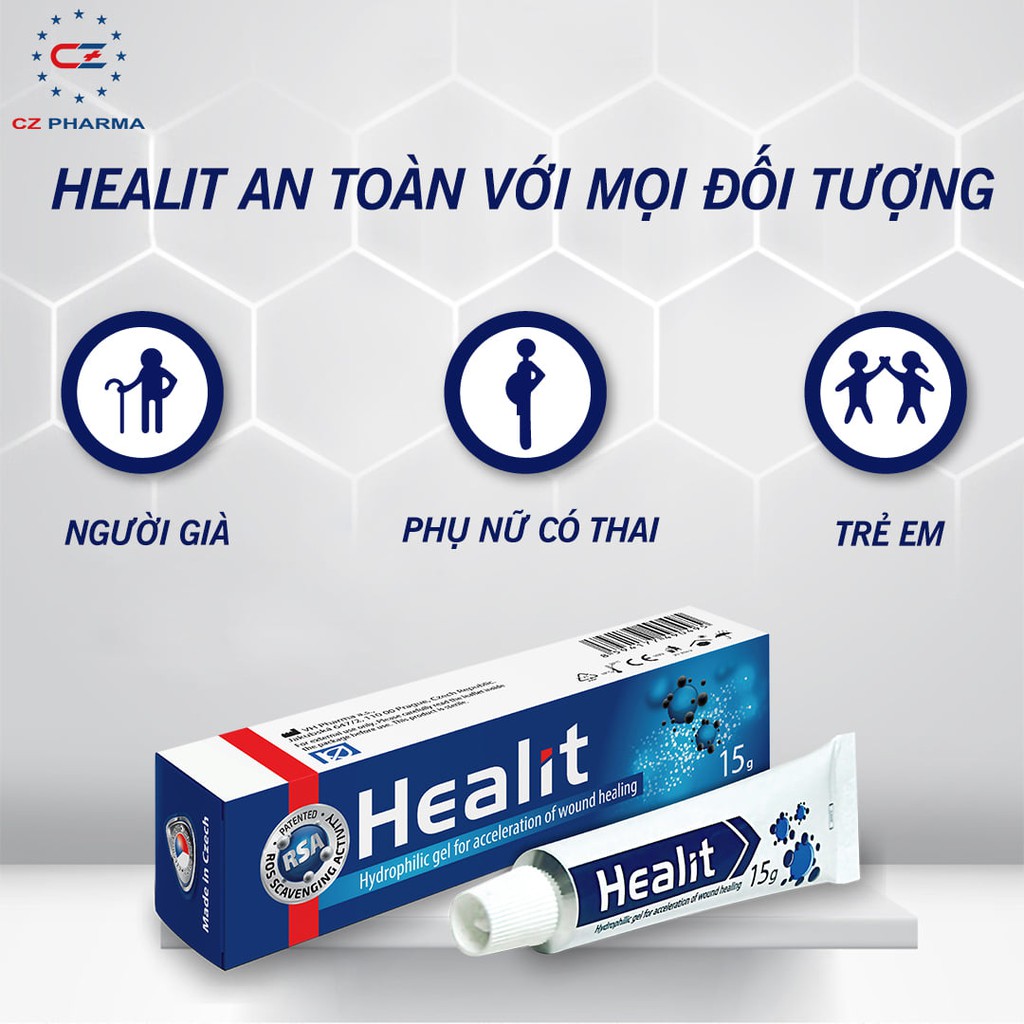 Gel bôi vết thương hở Healit - Hỗ trợ đẩy nhanh quá trình làm lành vết thương, vết bỏng, vết loét do tổn thương da