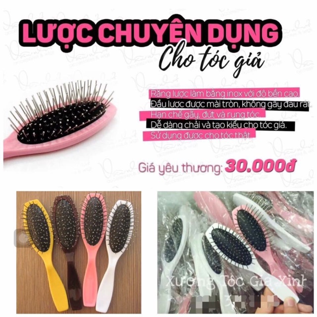 Tóc giả ngang vai tặng lược chuyên dụng + lưới chùm đầu