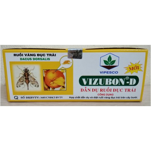 1 HỘP 2 lọ (10ml/lọ) VIZUBON-D - Thuốc dẫn dụ diệt ruồi vàng đục trái cây