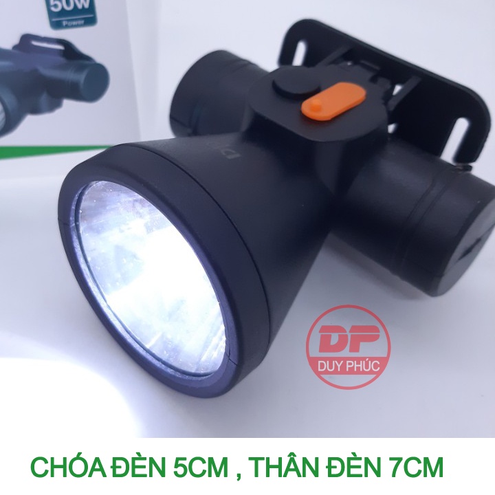 ĐÈN PIN ĐỘI ĐẦU LED SIÊU SÁNG 50W DP-7237A - KÍN NƯỚC