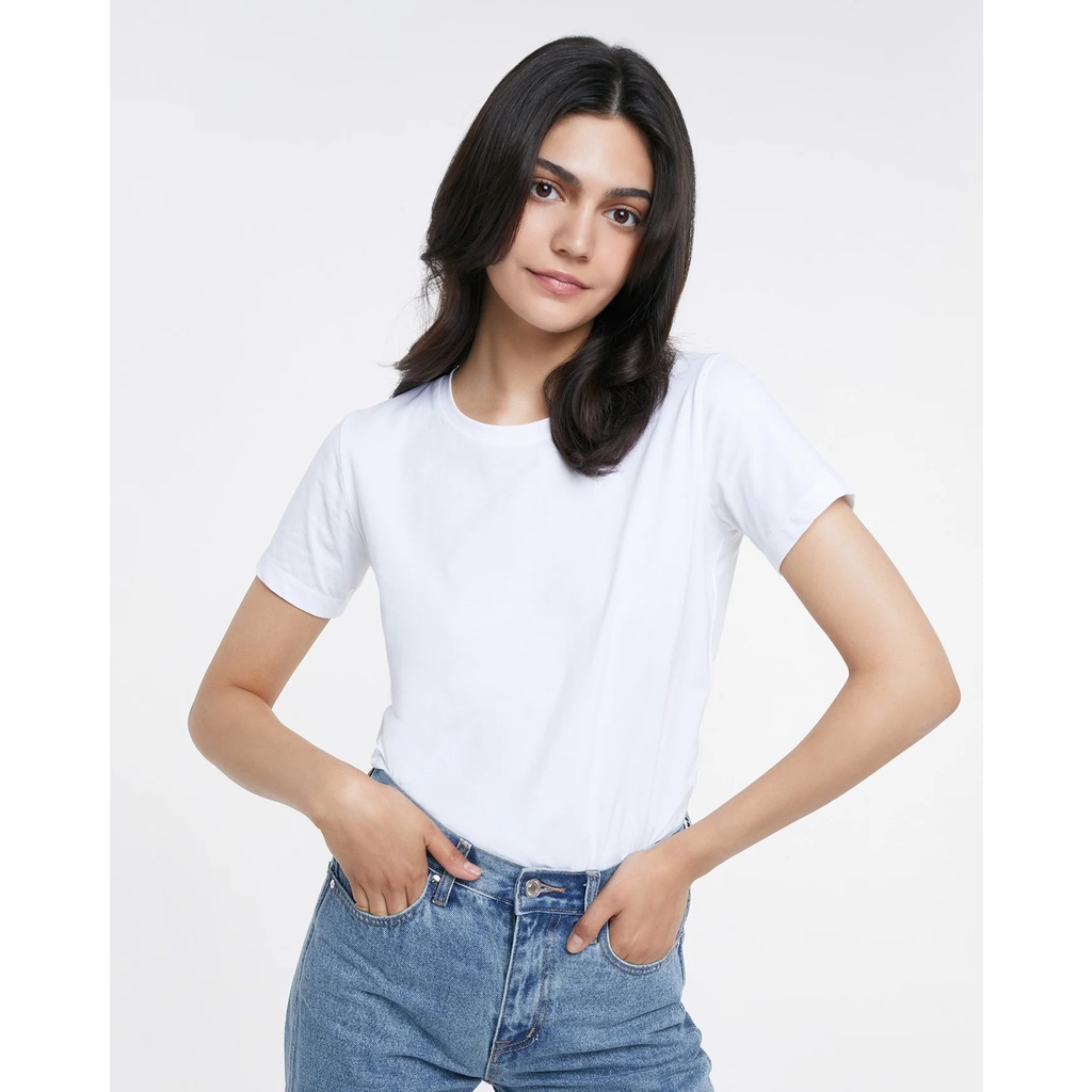 TheBlueTshirt - Áo Thun Tay Ngắn Nữ Màu Trắng - Hero T - White