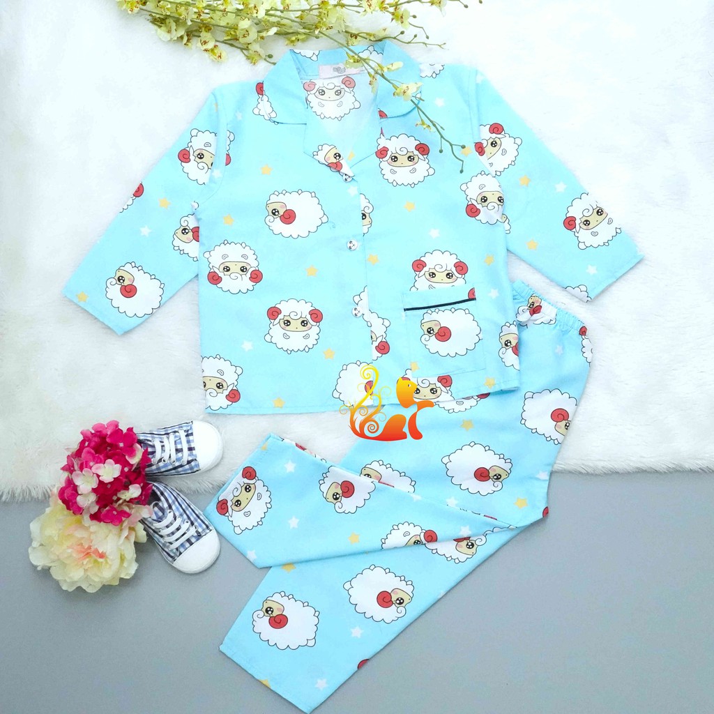 Đồ Bộ Mặc Nhà Pijama Kate Thái Quần Dài - &quot;Cừu - Sao&quot; - Cho Bé 8-38kg