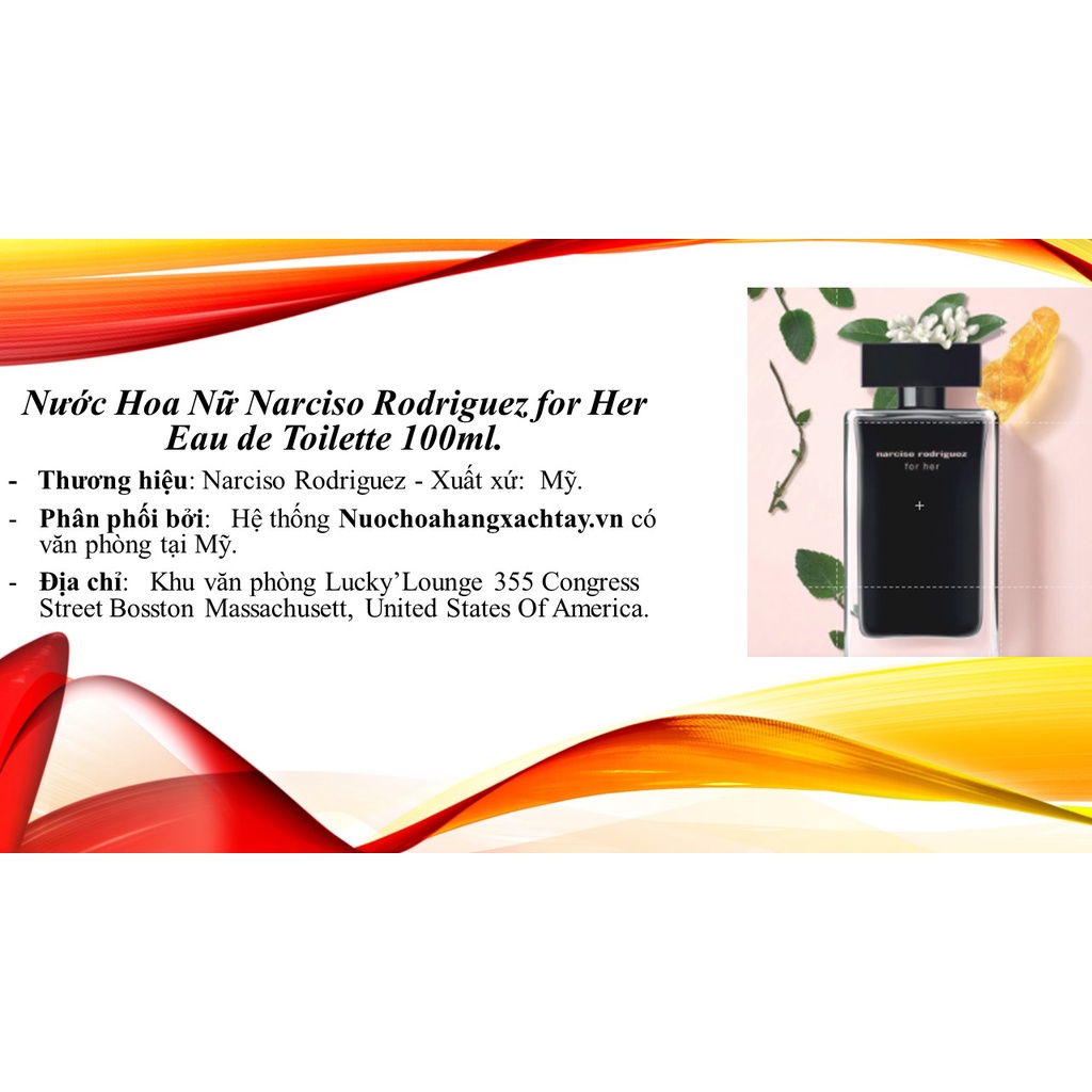 Nước Hoa Nữ Narciso Rodriguez for Her Eau de Toilette Màu Đen 100ml Bảo Bối Quyến Rũ - XT1889