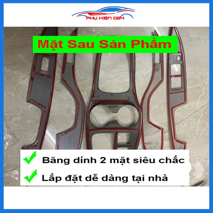 Ốp nội thất Attrage 2016-2017-2018-2019-2020-2021-2022 vân Titan bảo vệ chống trầy xước và làm đẹp xe