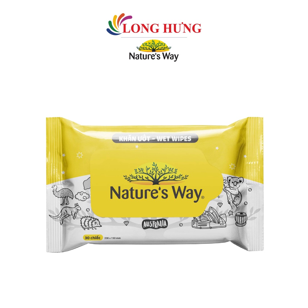 [HB GIFT] Khăn giấy ướt Nature's Way Wet Wipes (30 miếng)