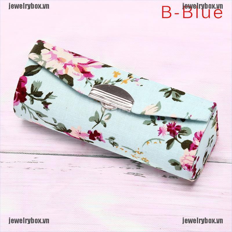 JX Lipstick Case Retro Embroidered Holder Flower Design With Mirror Packaging Box[VN]