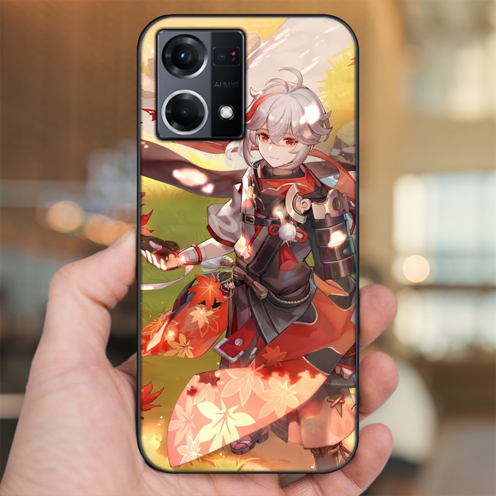 Ốp lưng Oppo Reno 8 4G viền đen in hình Kazuha Genshin Impact