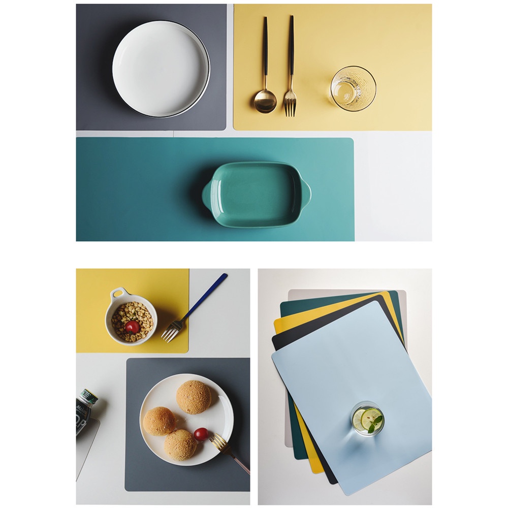 Tấm lót bàn ăn bằng silicone cách nhiệt chống trượt không thấm nước 4 màu tự chọn