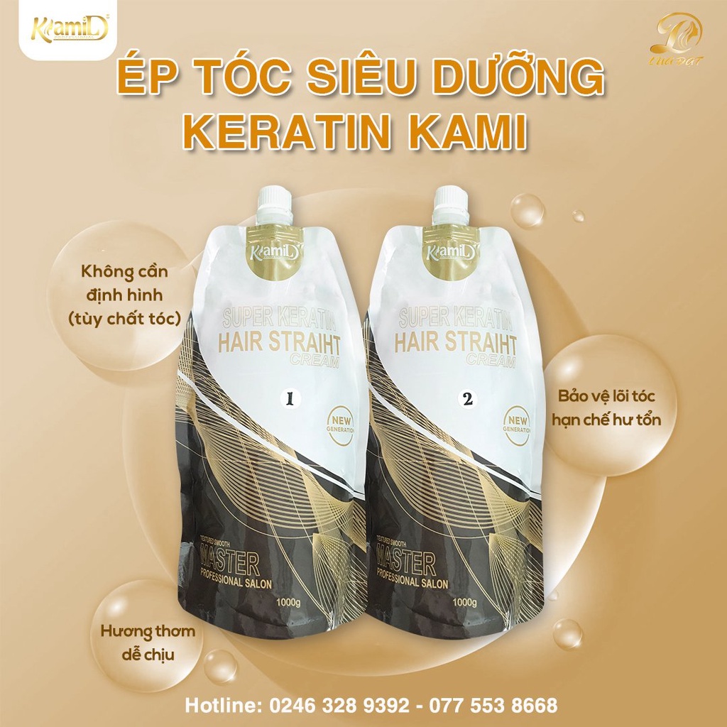 Thuốc ép tóc siêu dưỡng keratin KAMI 1000ml x2