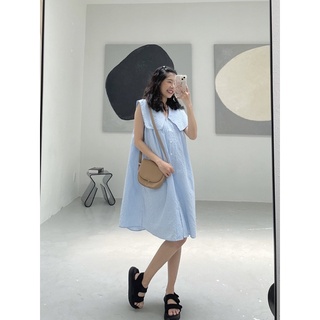 [HÀNG THIẾT KẾ - CRUSHH STUDIO] D04 - Đầm sơ mi caro xanh xốp