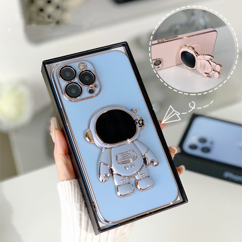Ốp Điện Thoại Chống Sốc Mạ Điện In Hình Phi Hành Gia Cho Samsung S21 Plus Samsung S22 S21 Plus Ultra S20 S21 FE