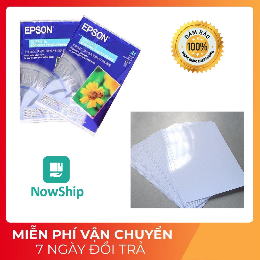 Giấy in ảnh Epson A4 định lượng 230gsm { văn phòng phẩm các loại,..}