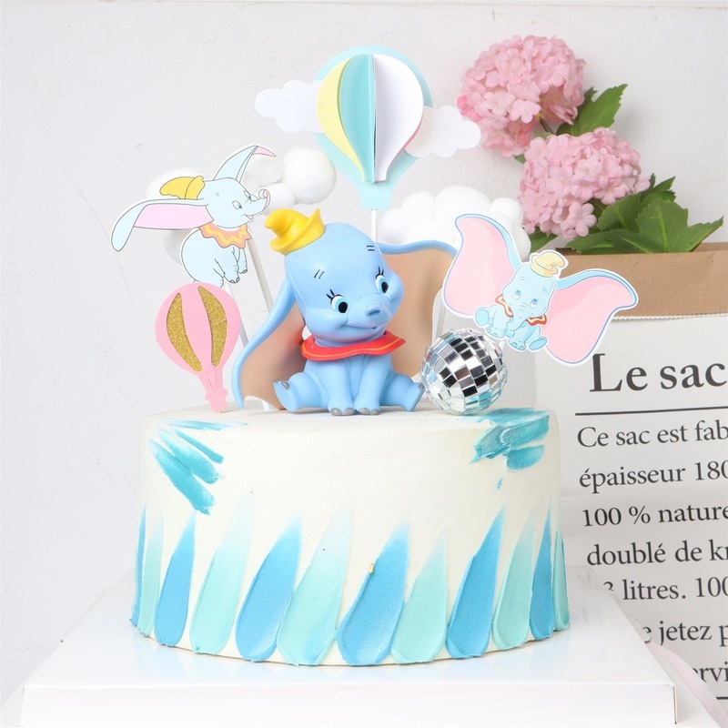 DISNEY Mô Hình Voi Dumbo Trang Trí Bánh Kem Bằng PVC