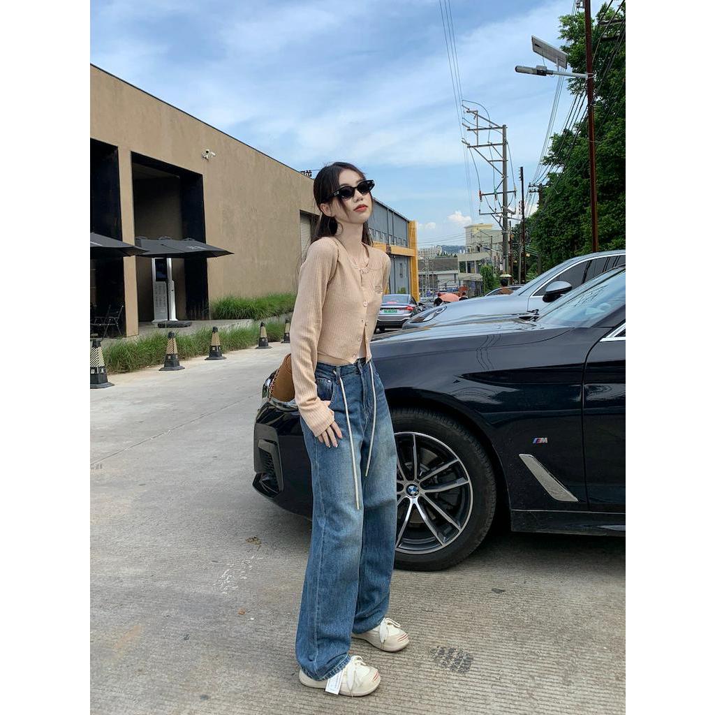 Áo cardigan Dệt Kim In Chữ Phong Cách retro Mỹ 67415