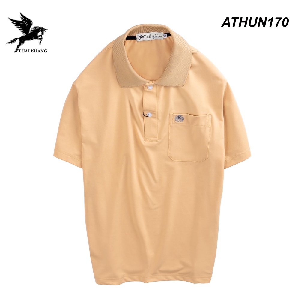 Áo thun POLO nam có cổ THÁI KHANG vải xịn cotton mềm mịn mát có túi form rộng trung niên ATHUN17