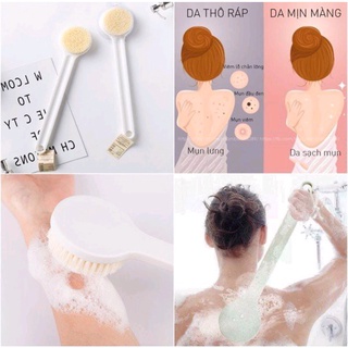 Cây cọ lưng bàn chải tắm chà lưng tay cầm massage tẩy tế bào chết Đồ dùng