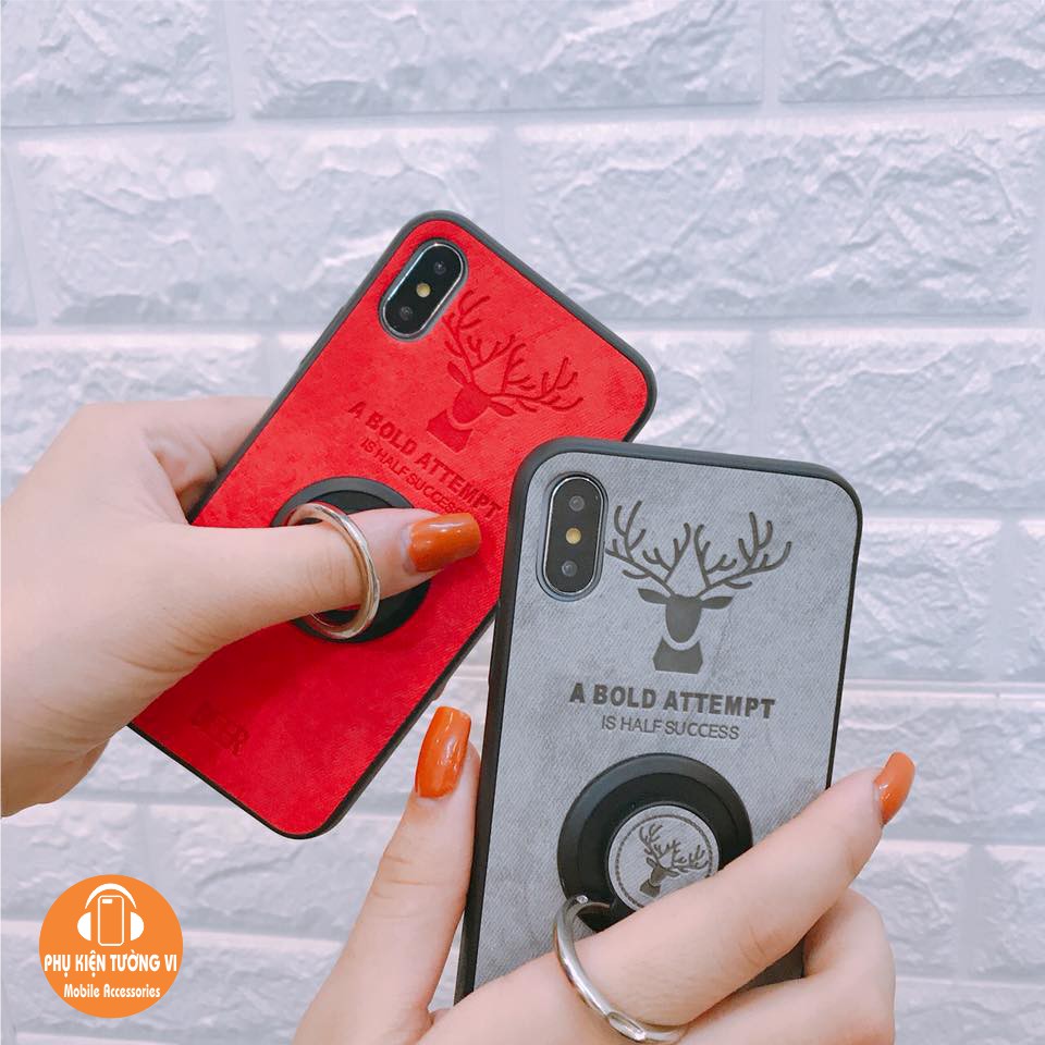 Ốp Hình Đầu Hươu Kèm giá đỡ cho iPhone từ 6 tới XS MAX