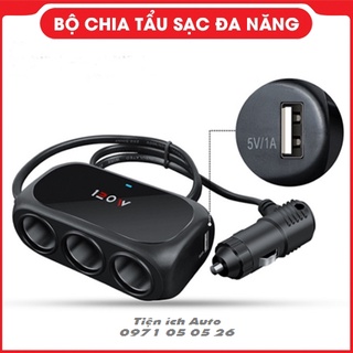 Bộ chia tẩu sạc ô tô xe hơi đa năng, nguồn dc 12v/24v, công suất 120w