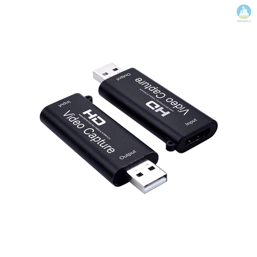 MI  Portable USB 2.0 Audio Video Capture Card HD 1 Way HD to USB 2.0 1080P Mini Acquisition Card Converter for Computer