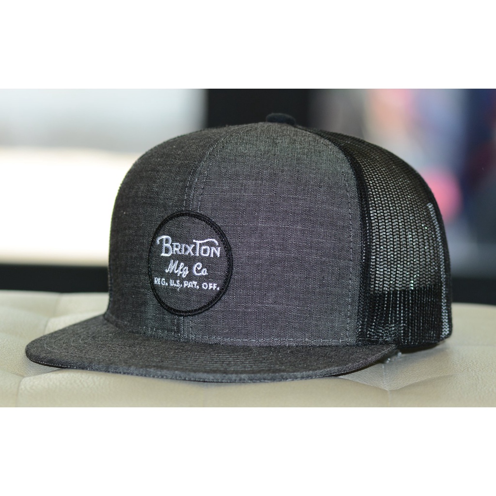 Nón lưới snapback logo tròn màu tối,nón Brixton thời trang thể thao nam nữ,Brixton Wheeler Maroon Ad