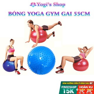Bóng Cao Su Gai Tập Yoga GYM Fitness, Đường Kính 55cm | Chịu Sức Nặng Đến 150kg, Chống Nổ
