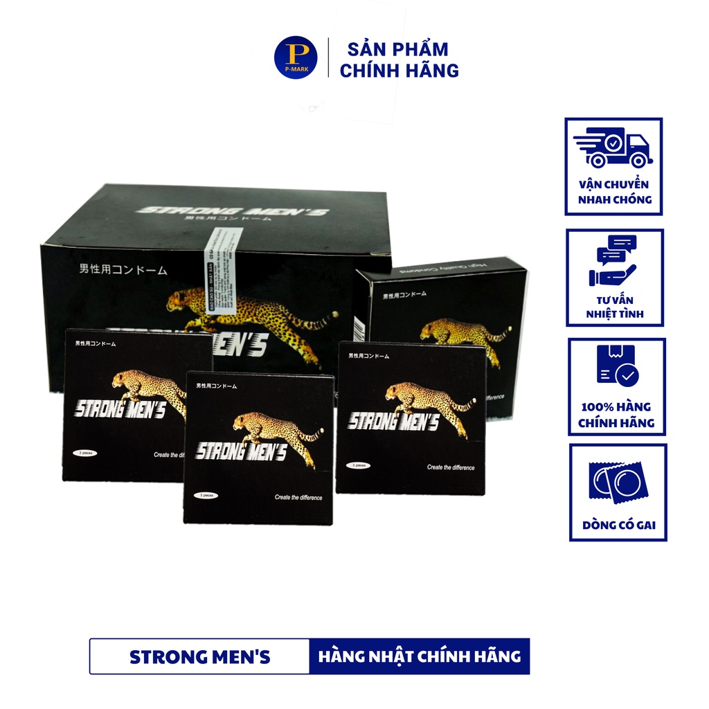 Bao cao su Nhật Bản Strong men's có gai hộp 3c/12c/36c