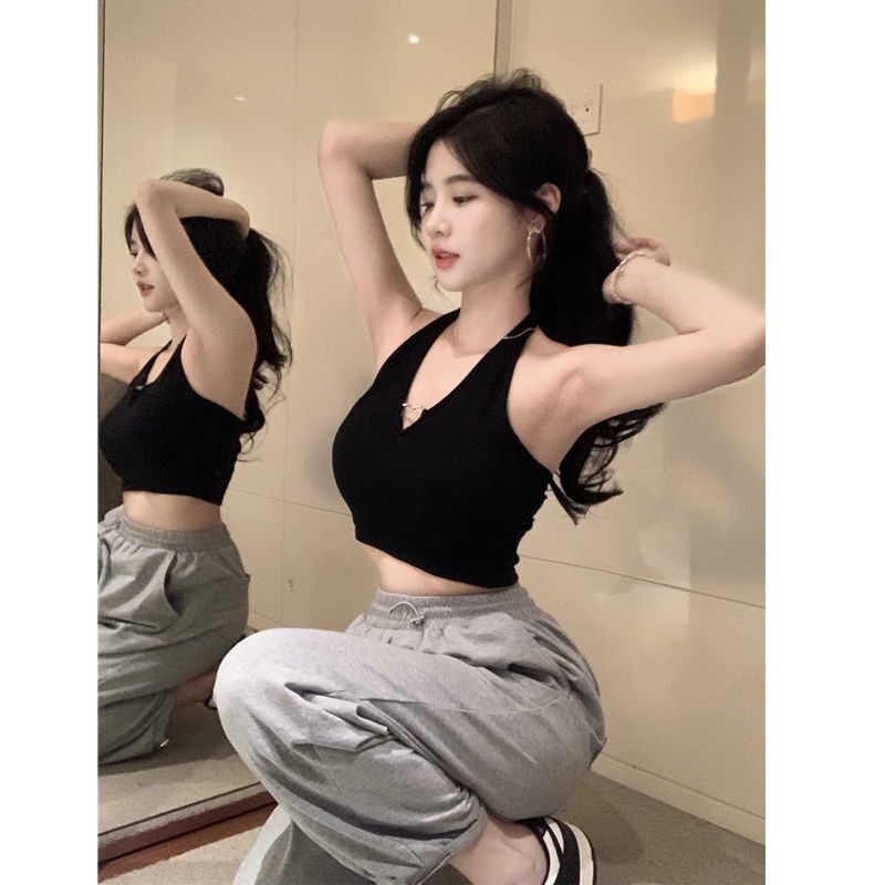 Áo Hai Dây Màu Đen Phối Khóa Trái Tim Quyến Rũ Cho Nữ