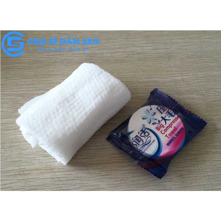 Khăn Tắm Nén 30*60cm Đa Năng. Khăn Du Lịch cotton dùng 1 lần, Khăn Đa Năng Tự Nhiên Thấm Nước Tốt G384-KhanTamNen-Trang