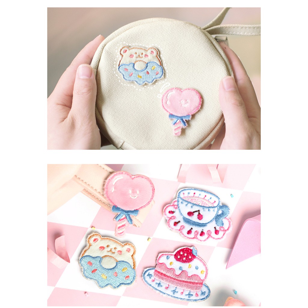 Sticker Dán Vải 💖 Dán Trực Tiếp Không Cần Ủi CardLover -  Sweet Dessert Patch Dán Balo Túi Balo