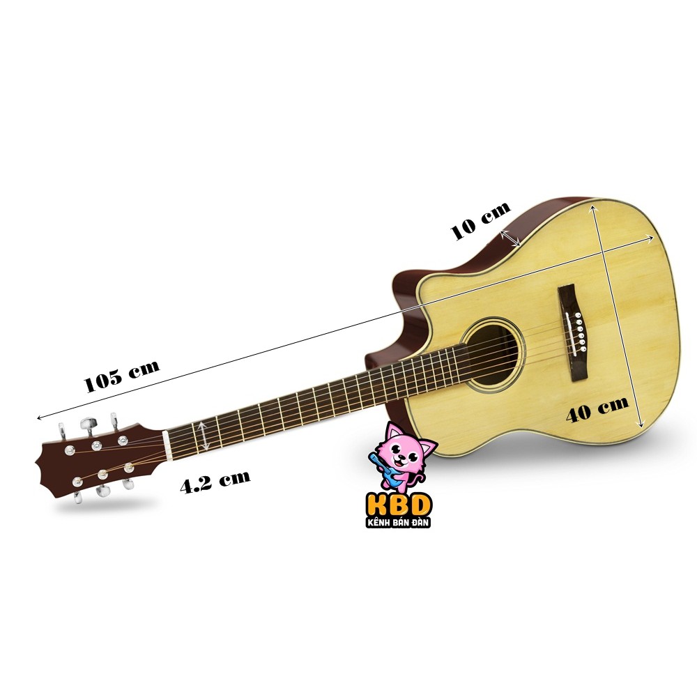 Đàn Guitar Acoustic PL20 cao cấp tặng kèm pick gãy, bao vải Guitar