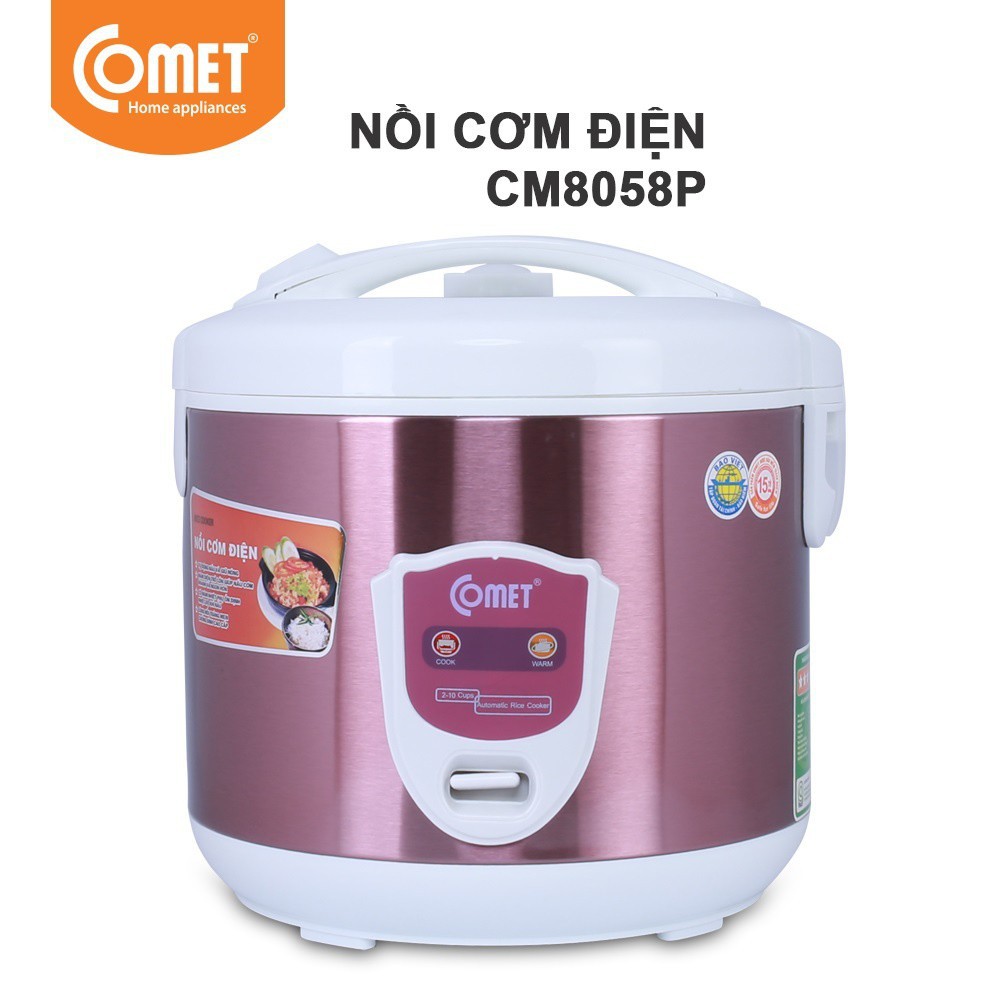 [Mã ELHADEV giảm 4% đơn 300K] Nồi cơm điện 1.8 lít Comet CM8058P-Tím mận