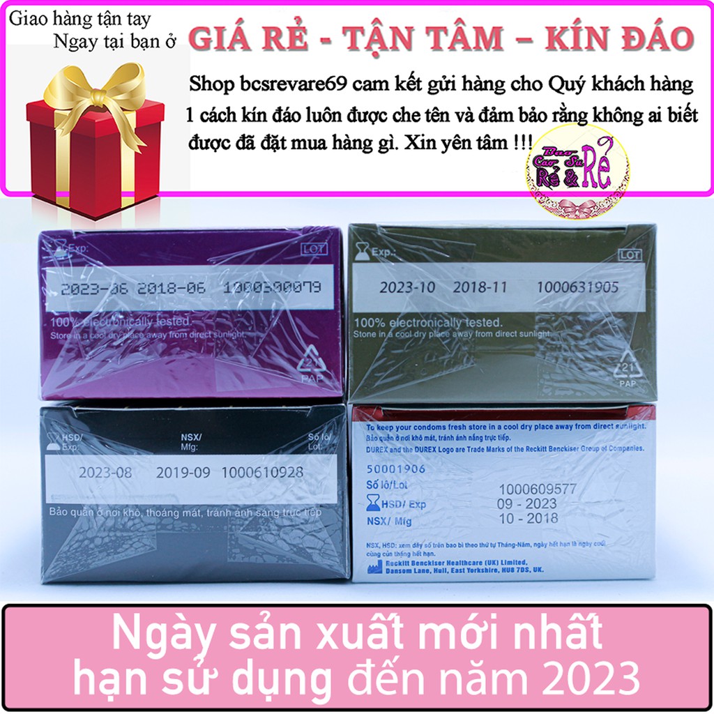 [DEAL HOT] Combo 4 Hộp 48 cái Bao Cao Su SIÊU MỎNG Durex Fetherlite Ultima + Tặng 1 Hộp 3 bao