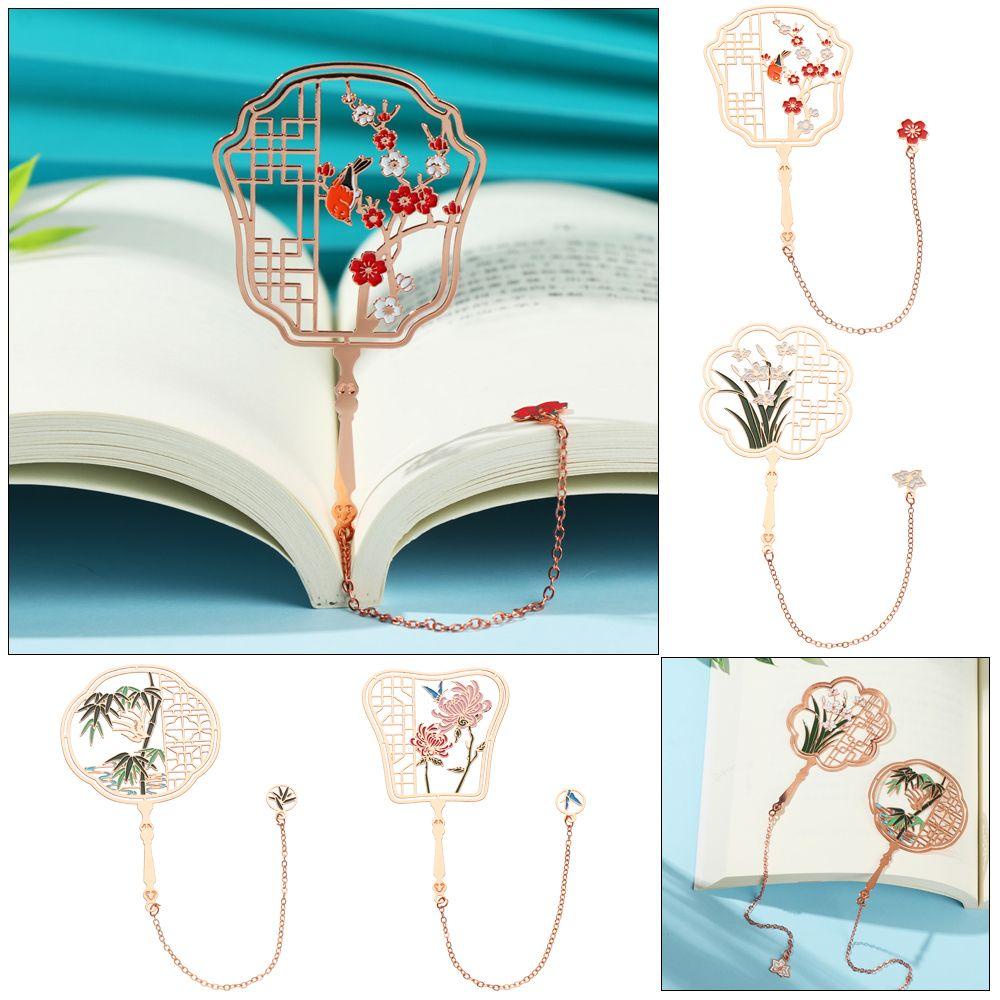 Thẻ Đánh Dấu Trang Sách Bằng Đồng Thau Họa Tiết Cầu Vồng Trung Hoa Cổ Điển