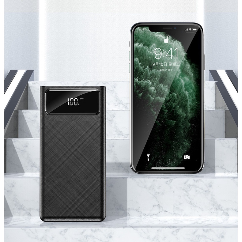 GiGiBomstore Sạc dự phòng50000mah  dung lượng lớn tiện lợi sự dụng , 4 cổng sạc đầu vào, 3 cổng sạc đầu ra Màn hình LED