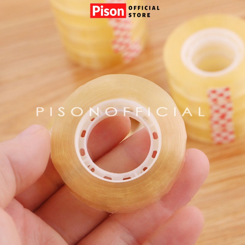 Băng keo Trong suốt bản 1cm Pison dài 10 mét - SP0372 - 1 cuộn