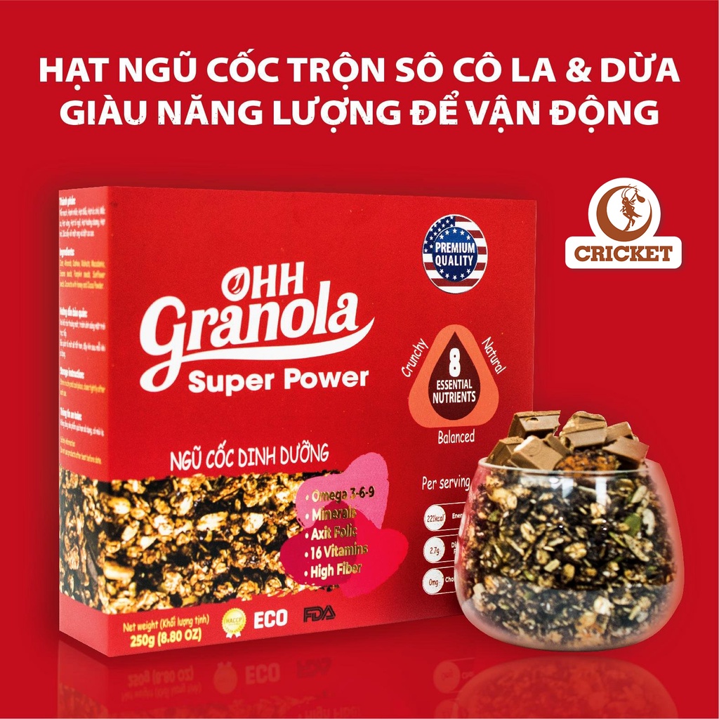 [ Xã Kho ] Ngũ cốc trái cây Ohh Granola Super Power - Ngũ cốc dinh dưỡng cao cấp, hỗ trợ ăn kiêng.