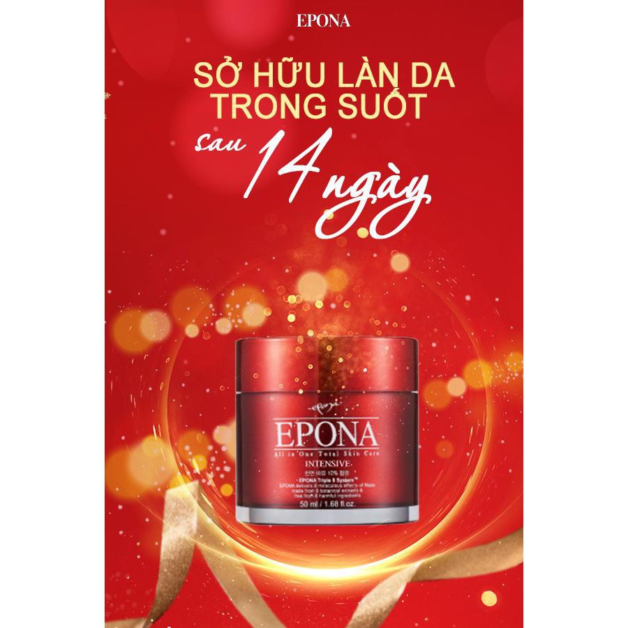 [Đỏ] Kem Dưỡng Da Đa Năng Chống Lão Hóa, Dưỡng Sáng Da Dầu Ngựa Epona All In One Total Skin Care Intensive 50ml