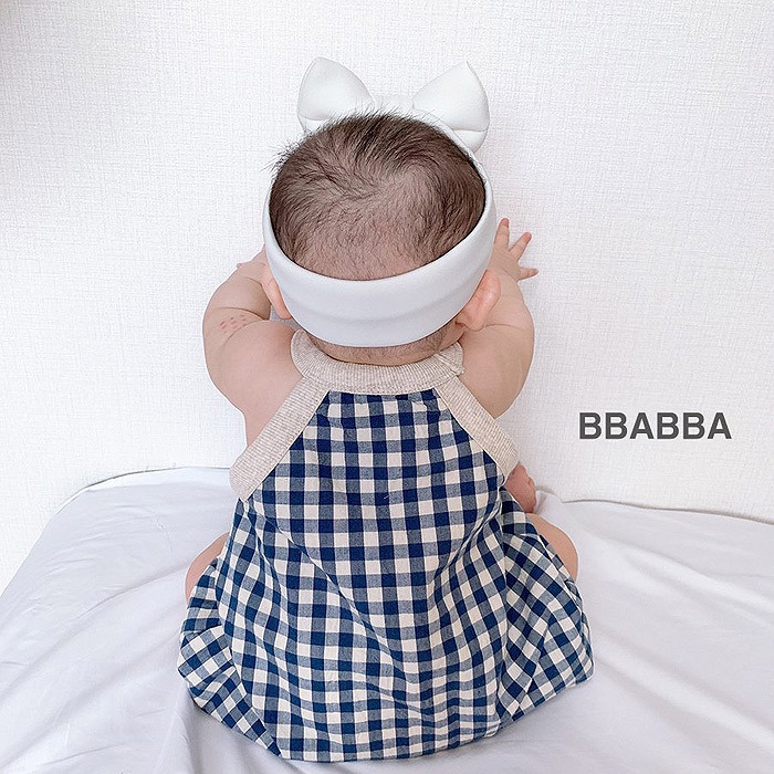 Bộ Áo Liền Quần Sát Nách Kẻ Sọc Ca Rô Dễ Thương Cho Bé Gái Từ 0-2 Tuổi