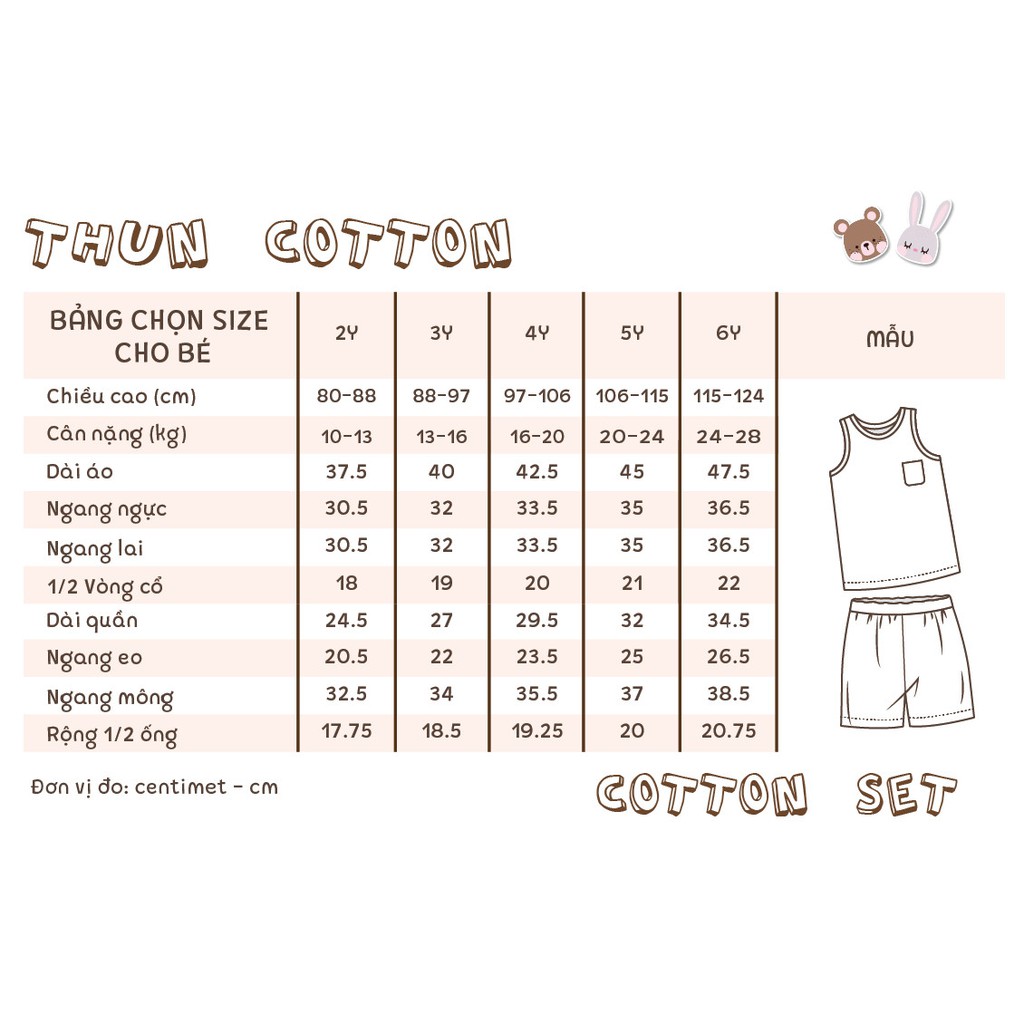 Bộ cotton ba lỗ thun Hàn bé trai hoạ tiết khủng long Ecobambi