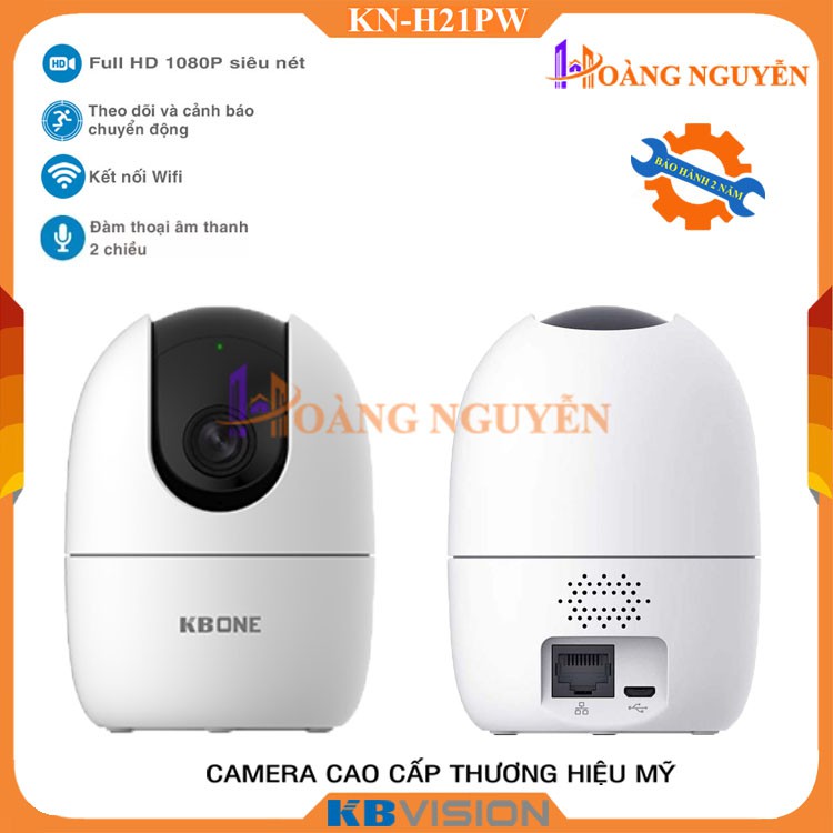 Camera IP Wifi KBONE H21PW 1080P Full HD 2MP - Phát Hiện Âm Thanh, Bảo Mật Thông Minh, Đàm Thoại 2 Chiều