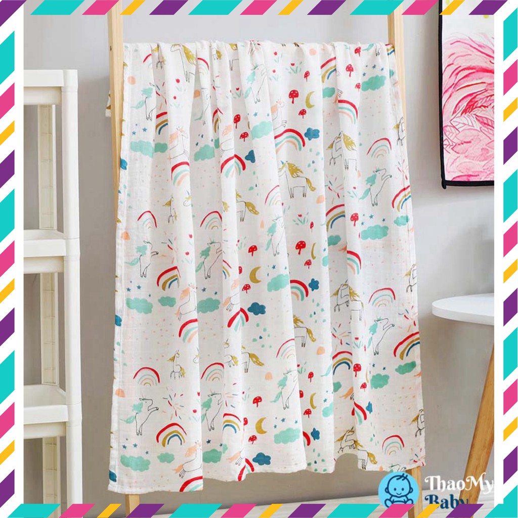 Khăn Tắm Sợi Tre Muslin Cho Bé KT 120x110cm