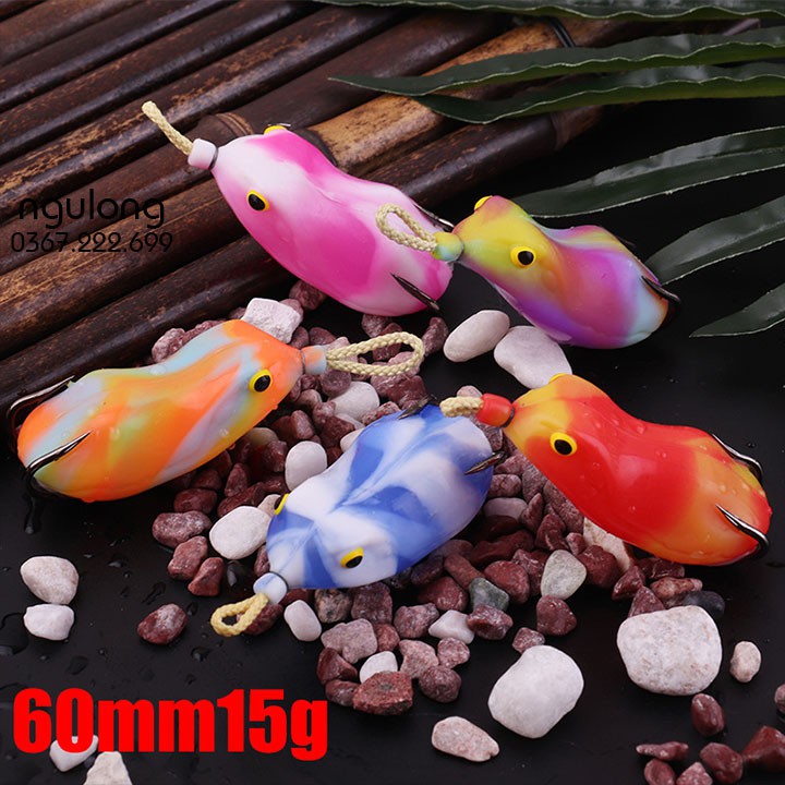 Mồi câu lure cá lóc Shumu siêu nhậy màu sọc dài 6cm nặng 15g