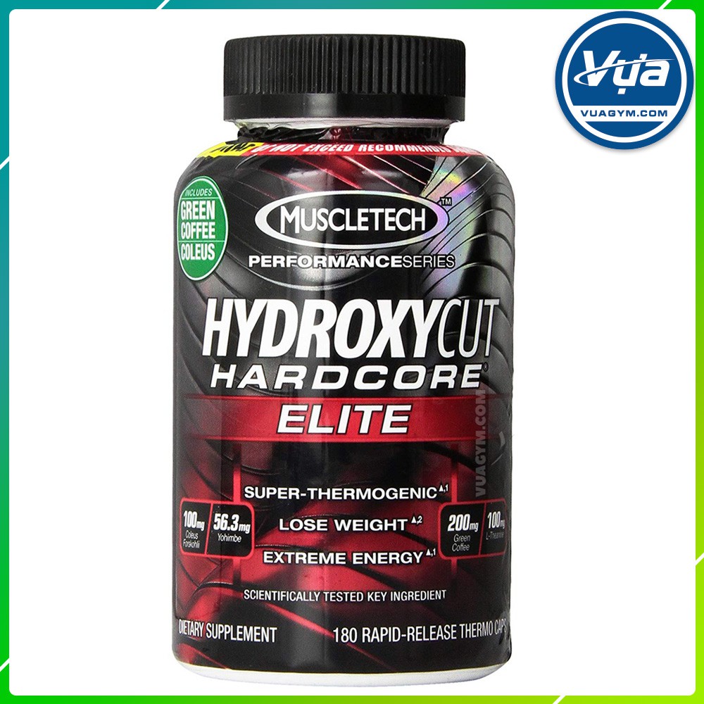 Viên Uống Giảm mỡ MuscleTech - Hydroxycut Hardcore Elite (180 viên)